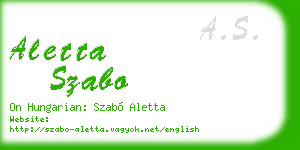 aletta szabo business card