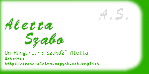 aletta szabo business card